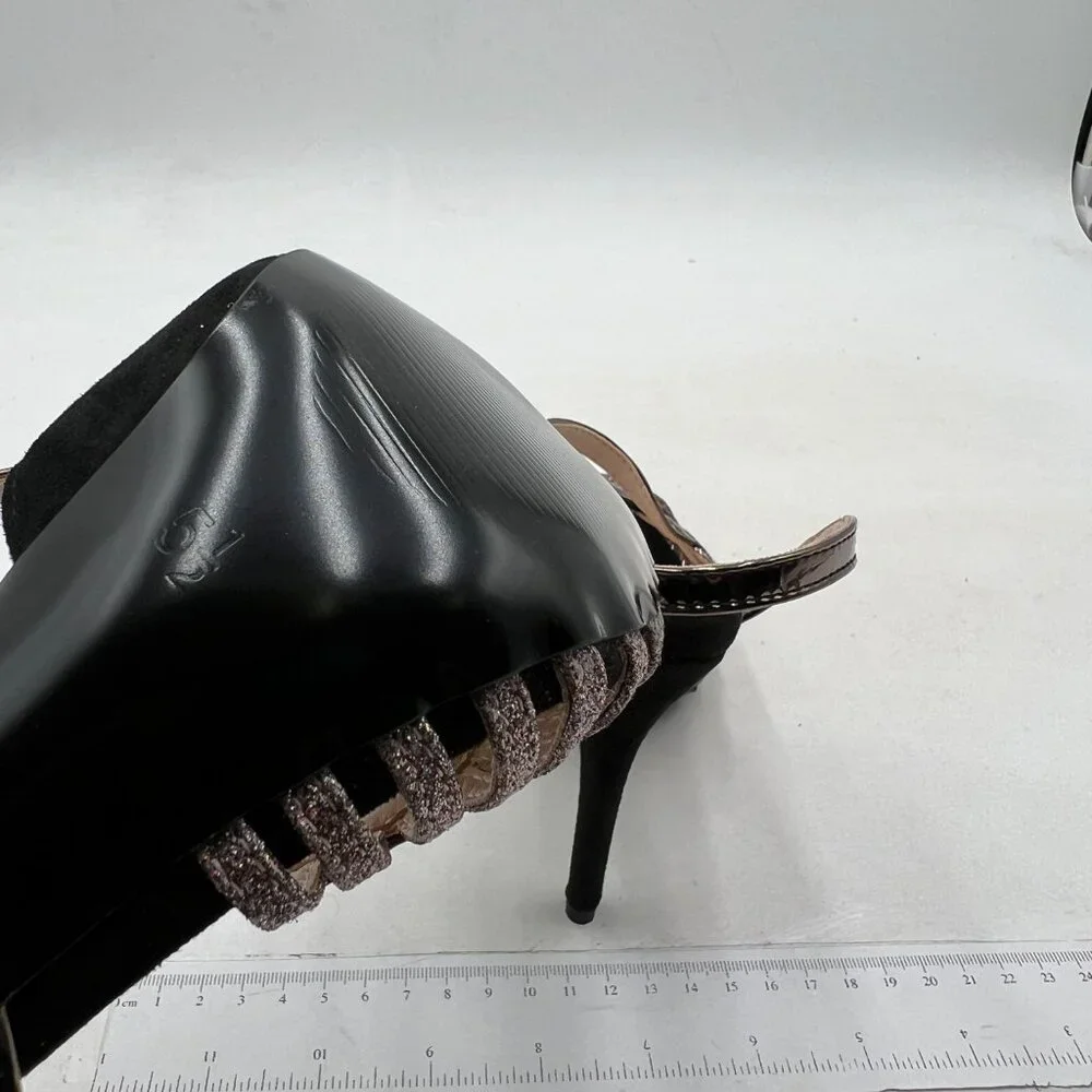 XYD Black Peep Toe Slingback Stiletto High Heel Sandals Caged Cutout Dress Shoes